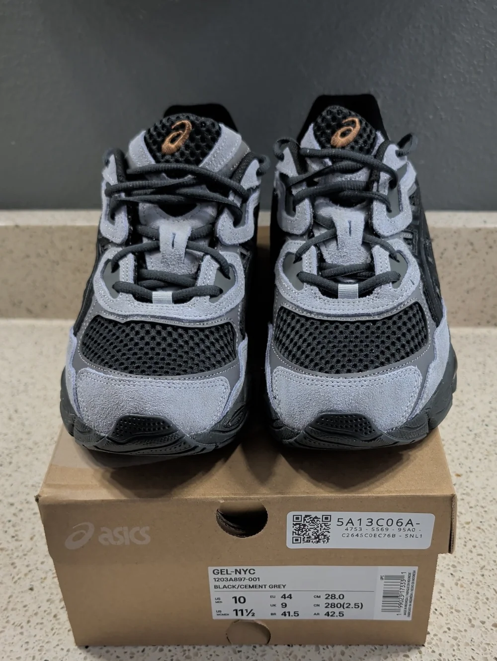 ASICS Gel-NYC Men's Graphite Grey/Black Sneakers Size 10